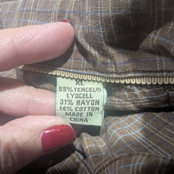 Tommy Bahama Men's Size XL Brown Beige Blue Striped Long Sleeve Button Up Shirt - Picture 14 of 14